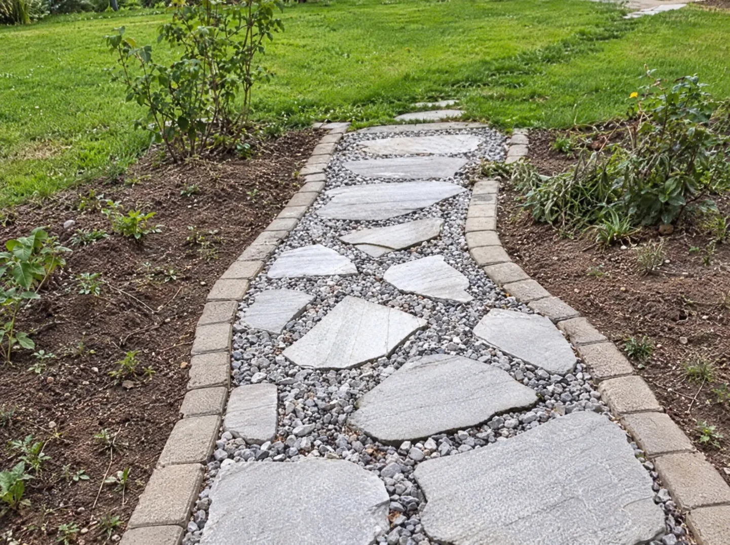 Design concept: garden path bordered by planting